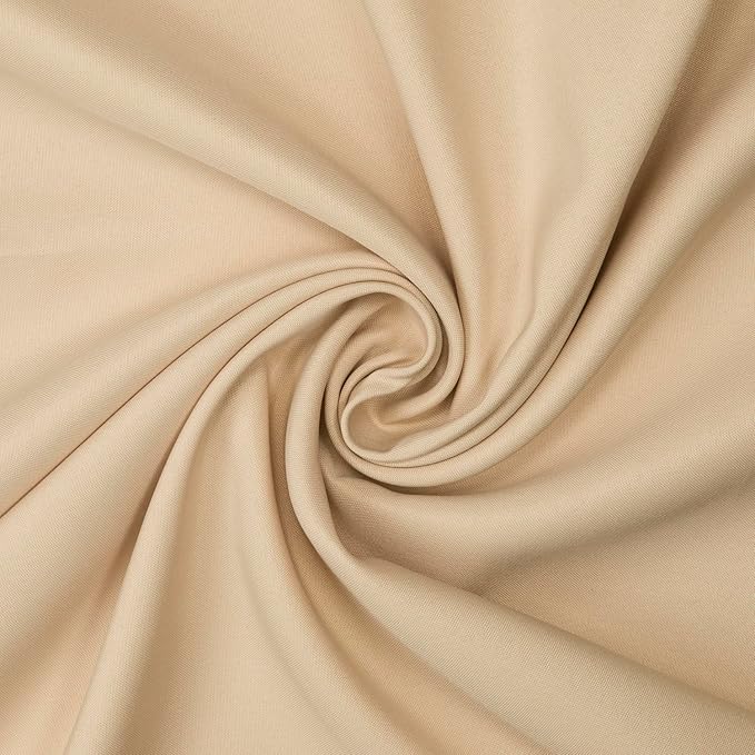 Gee Di Moda Fitted Tablecloth - 72 x 30 Inch Beige Floor-Length Fitted Table Cloth for 6 Foot Rectangle Table, Heavy Duty Washable Fabric for Parties, Dinner, Weddings, Baby Shower & Trade Show
