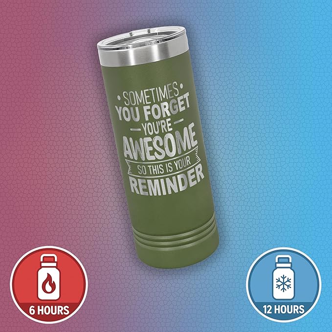 Spotted Dog Company Inspirational Tumbler, Inspirational Gifts for Men Dad Father Wife Sister Women, Birthday For Him Her, You?셱e Awesome Tumbler, Teacher Coworker Gifts 22oz Olive