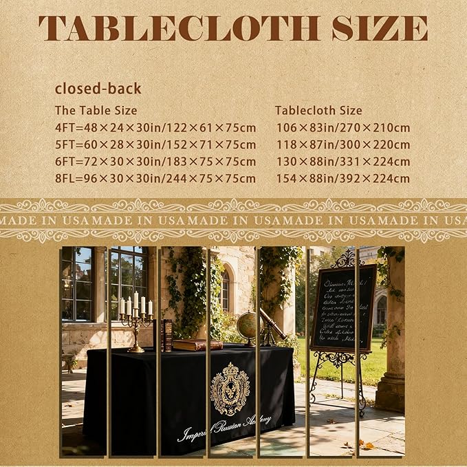 YOUYINYOU Shipping Next Day Custom Table Cloth with Logo Image Text 4/5/6/8/10FT for Business Tradeshow Events Company School Shop Other Important Events (6FT Closed Back)