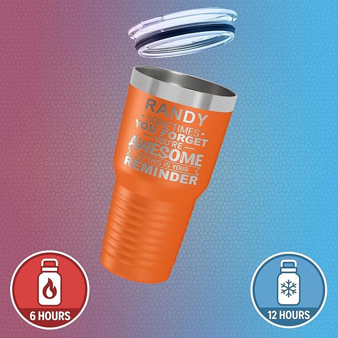 Personalized Inspirational Tumbler, Inspirational Gifts for Men Dad Father Wife Sister Women, Custom Birthday For Him Her, Customized You?셱e Awesome Tumbler, Teacher Coworker Gifts 30oz Orange