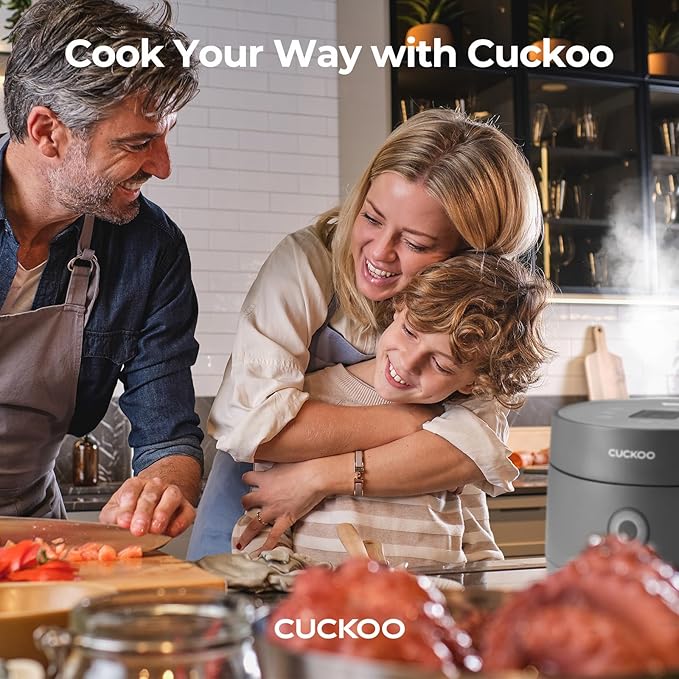 CUCKOO Micom Rice Cooker 3-Cup Uncooked / 6-Cup Cooked with Nonstick Inner Pot, Small Rice Maker with 8 Menu Options, Fuzzy Logic Technology, Auto Clean, Quick Rice Mode, Gray (CR-0375FG)