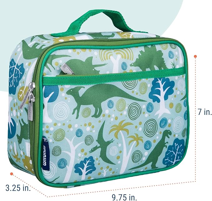 Wildkin Kids Insulated Lunch Box ??Durable and Reusable for School & Travel - Dinomite Dinosaur
