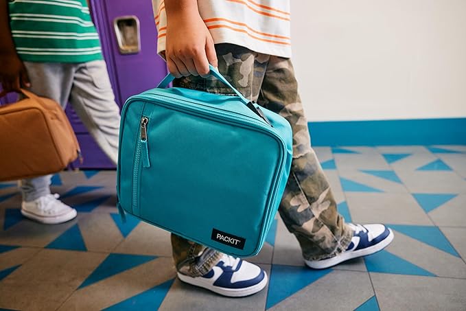 PackIt짰 Freezable Classic Lunch Box, Teal, Built with EcoFreeze짰 Technology, Collapsible, Reusable, Zip Closure With Zip Front Pocket and Buckle Handle, Designed for Fresh Lunch On the Go