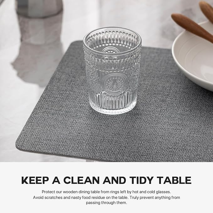 Baroyal Faux Leather Placemats Set of 6 Vinyl Washable Wipeable Table Mats for Kitchen Dining Table Heat Resistant Waterproof Modern Indoor/Outdoor Placemats Non-Slip Easy Clean Place Mats (Stargaze)