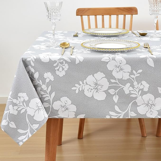 LOHASCASA Farmhouse Sunflower Vinyl Tablecloth for Rectangle Tables, PVC Waterproof Plastic Table Cloth Cover Oblong Tables, Wipeable Oilcloth Tablecloths for Outside Patio Table, BBQ 54x78 Inch