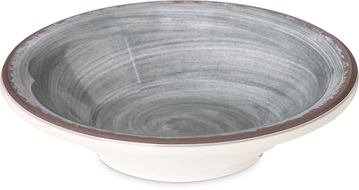 Carlisle FoodService Products Mingle Reusable Plastic Bowl Fruit Bowl with Pottery Style for Home and Restaurant, Melamine, 4.5 Ounces, Smoke, (Pack of 48)