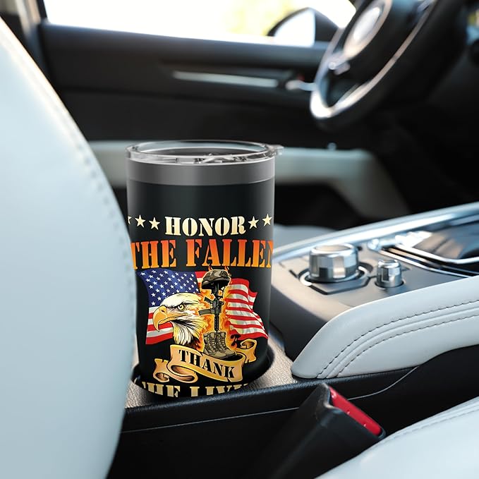 Honor The Fallen Thank The Living - Patriotic Memorial Day Stainless Steel Insulated Tumbler