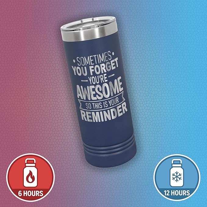 Spotted Dog Company Inspirational Tumbler, Inspirational Gifts for Men Dad Father Wife Sister Women, Birthday For Him Her, You?셱e Awesome Tumbler, Teacher Coworker Gifts 22oz Navy Blue