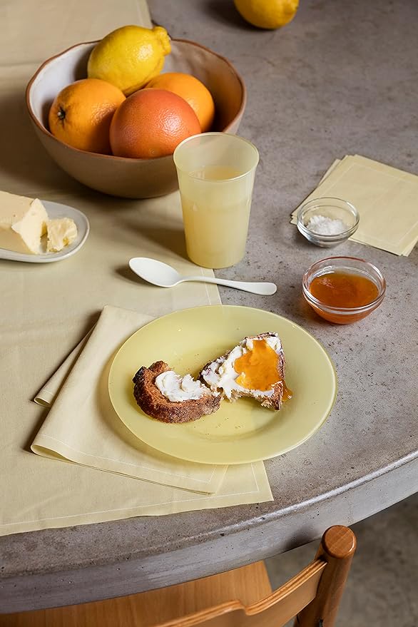 MY DRAP Placemats 48 x 32 cm / 19" x 12.5" - (12 Per Roll, Cotton Pastel Yellow)