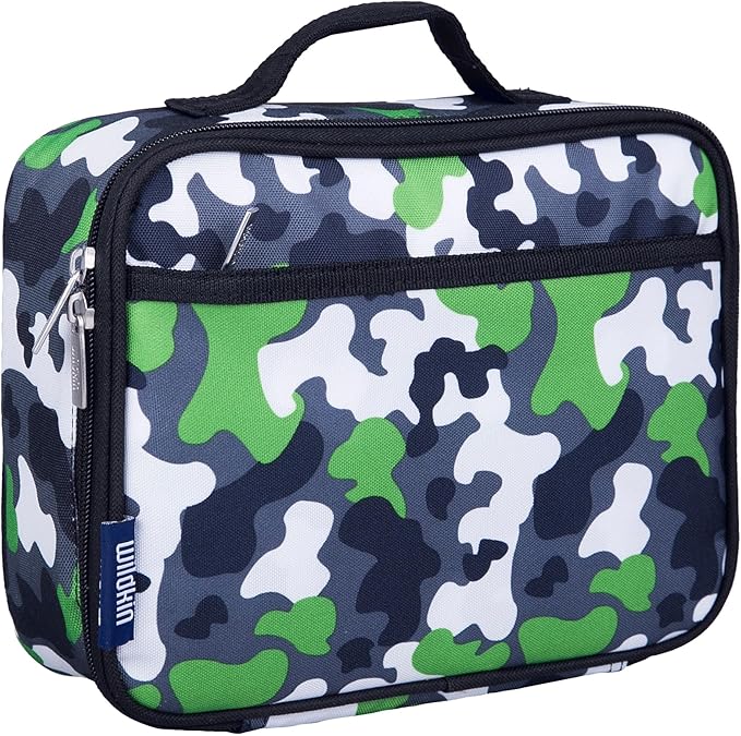 Wildkin Kids Insulated Lunch Box ??Durable and Reusable for School & Travel - Green Camo