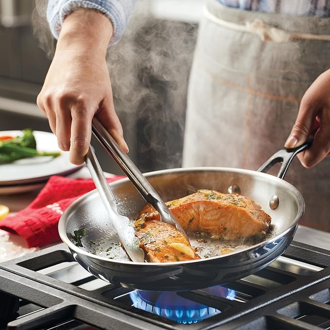 KitchenAid 5-Ply Clad Polished Stainless Steel Frying Pan/Skillet, 10 Inch - Stainless Steel