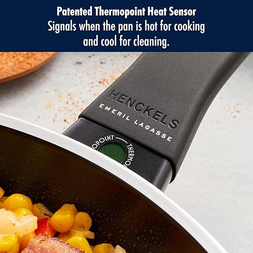 HENCKELS x EMERIL Lagasse Nola 2-pc Nonstick Frying Pan Set, 9.5-inch and 11-inch Frying Pan, Heavy-Gauge Aluminum for Fast, Even Heat Cooking, Made in Italy, Black