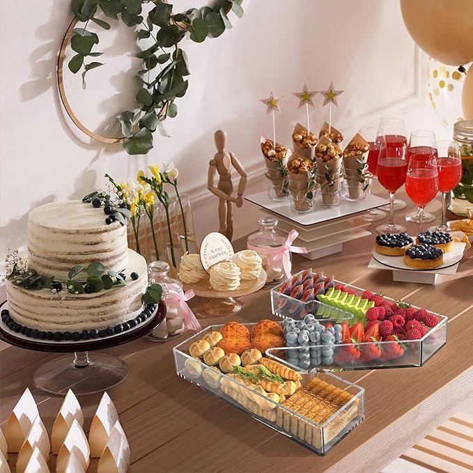 13.8" Acrylic Letter Charcuterie Tray, Charcuterie Letters Fillable Box for Food, Reusable Serving Cake Candy Dish Display Tray for Birthday Anniversary Party Decoration (Letter Z)