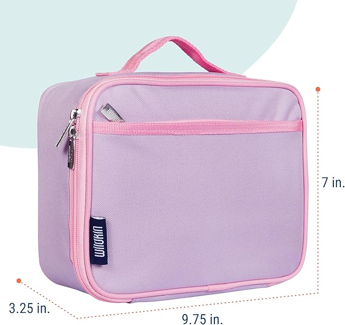 Wildkin Kids Insulated Lunch Box ??Durable and Reusable for School & Travel - Lilac