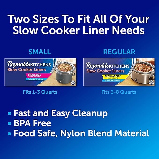 Reynolds Kitchens Slow Cooker Liners, Regular (Fits 3-8 Quarts), 4 Count (Pack of 2)