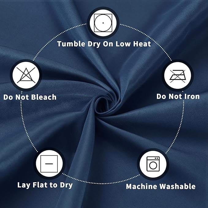 PureFit 6 Pack Rectangle Navy Blue Table Cloths 60 x 126 Inch for 6Ft Tables, Stain and Wrinkle Resistant Table Linens for Home Use, Wedding, Party, Banquet and Campingc