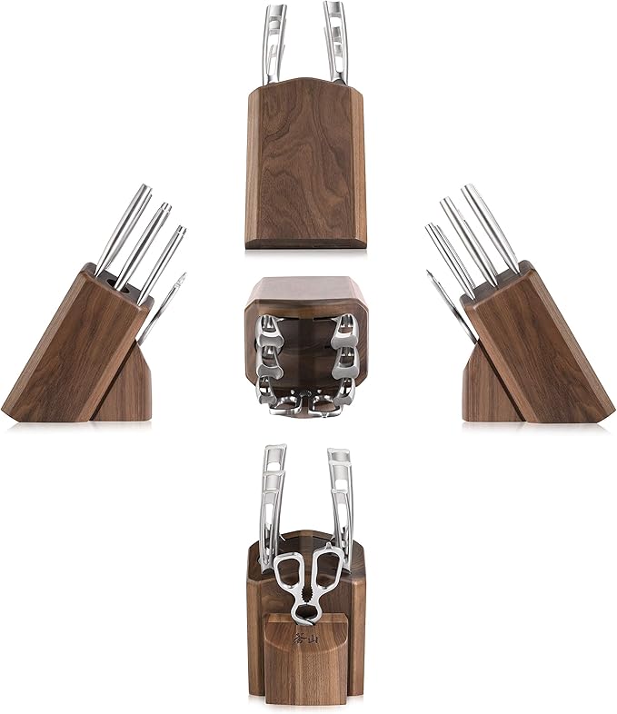 Cangshan TN1 Series 1021950 Swedish 14C28N Steel Forged 8-Piece Knife Block Set, Walnut