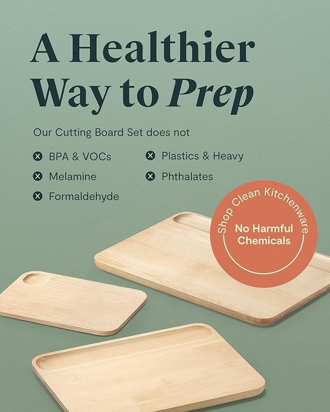 Caraway Cutting Board - Small (10 x 7?? - Double Sided Wood Cutting Board - Made From FSC-Certified Birch Wood - Food-Safe Mineral Oil & Wax Finish