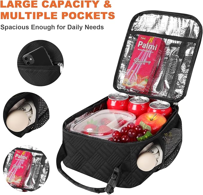 esouler Lunch Box for Men Women Adults Small Insulated lunch Tote Bag for Work Picnic Beach- Reusable Portable Lunch box