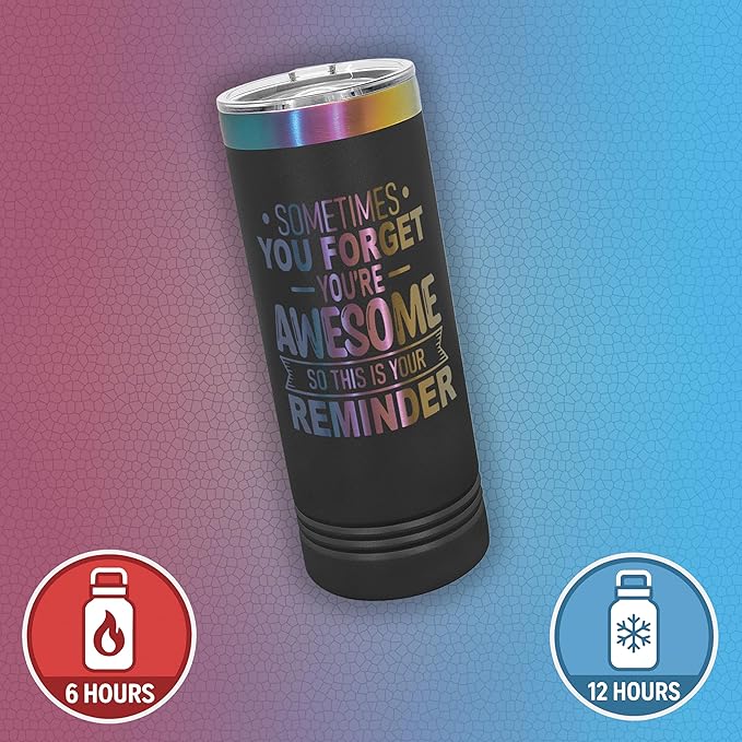 Spotted Dog Company Inspirational Tumbler, Inspirational Gifts for Men Dad Father Wife Sister Women, Birthday For Him Her, You?셱e Awesome Tumbler, Teacher Coworker Gifts 22oz Black Prism