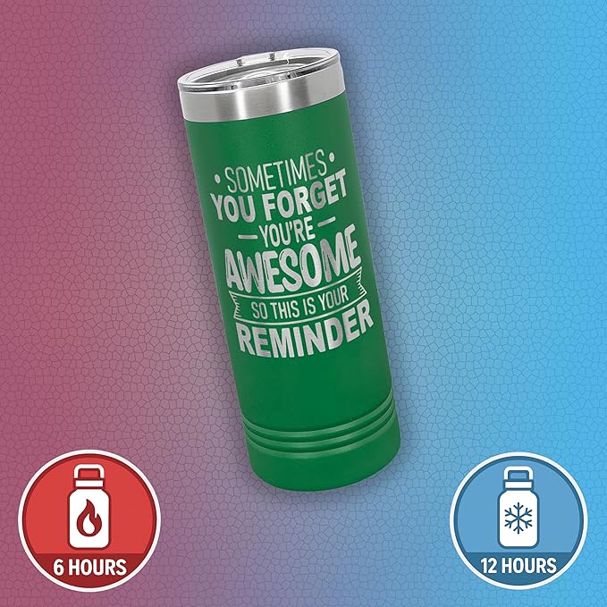 Spotted Dog Company Inspirational Tumbler, Inspirational Gifts for Men Dad Father Wife Sister Women, Birthday For Him Her, You?셱e Awesome Tumbler, Teacher Coworker Gifts 22oz Green
