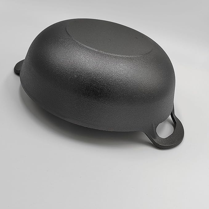 Cast Iron Wok with Handles, Grilling Pan, Use in the Oven, on the Stove, or on the Grill (Wok with Lid 9 inch)