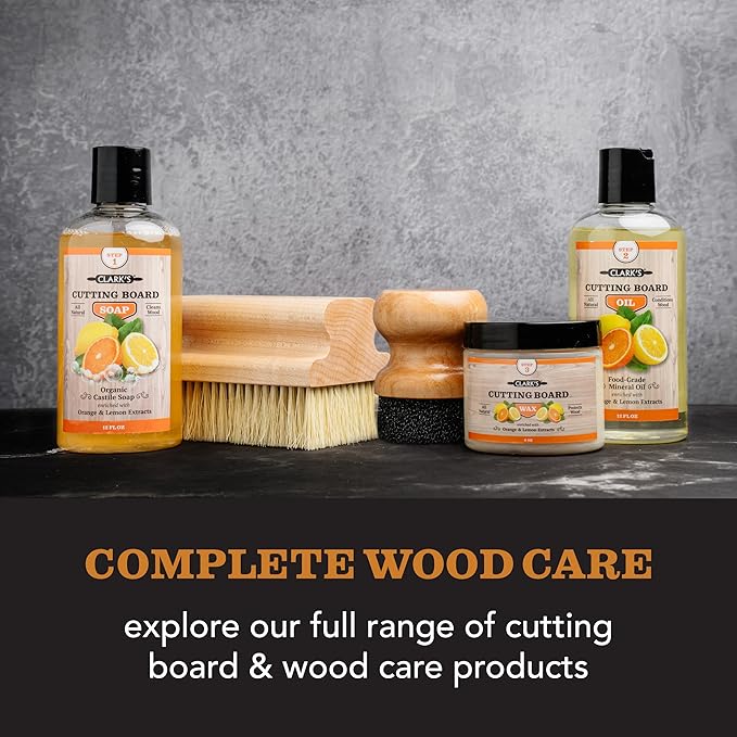 CLARK'S Food Grade Mineral Oil & Wax Applicator for Round Wood Cutting Board Pack of 2, Butcher Blocks, Bamboo, and Utensils ??USA Maple Construction