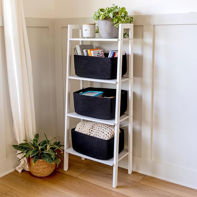 NaturalCozy Storage Baskets 16.8?쓝13?쓝7.6??Cotton Rope Woven Baskets for Organizing 3-Pack | Toy Storage Bins | Basket for Shelves, Laundry, Blanket, Clothes, Closet, Kitchen, Bathroom, Gifts