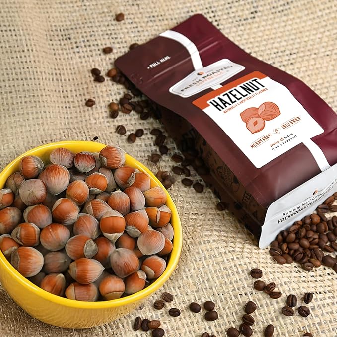Fresh Roasted Coffee, Hazelnut Flavored Coffee, 12 oz, Medium Roast, Kosher, Ground