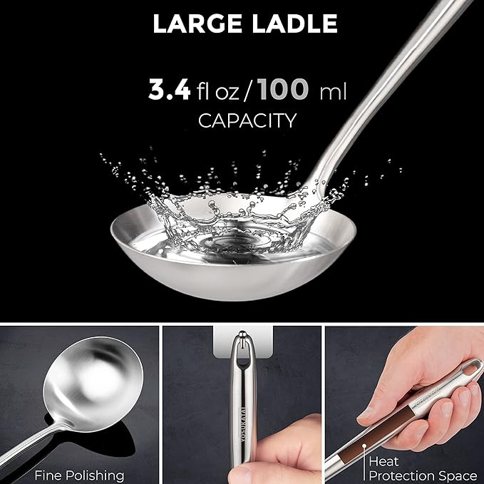 YOSUKATA Carbon Steel Wok Pan 14??+ 17?쇺?Wok Spatula and Ladle + Premium Wok Cover 14 inch Pan Lid