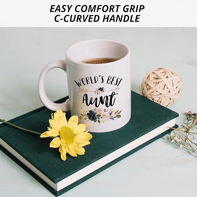 Aunt Mug - Ceramic Coffee Cup, World's Best Aunt Gift for Christmas