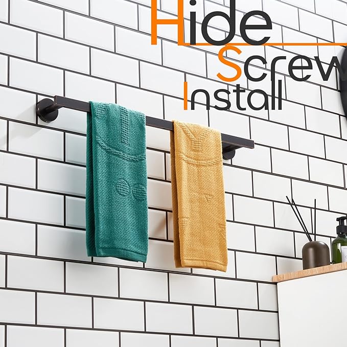 24 Inch Bathroom Towel Racks Bath Towel Bars Kitchen Towel Holder Towel Rails Wall Mounted SUS304 Stainless Steel Oil Rubbed Bronze AN4001ORB-L24