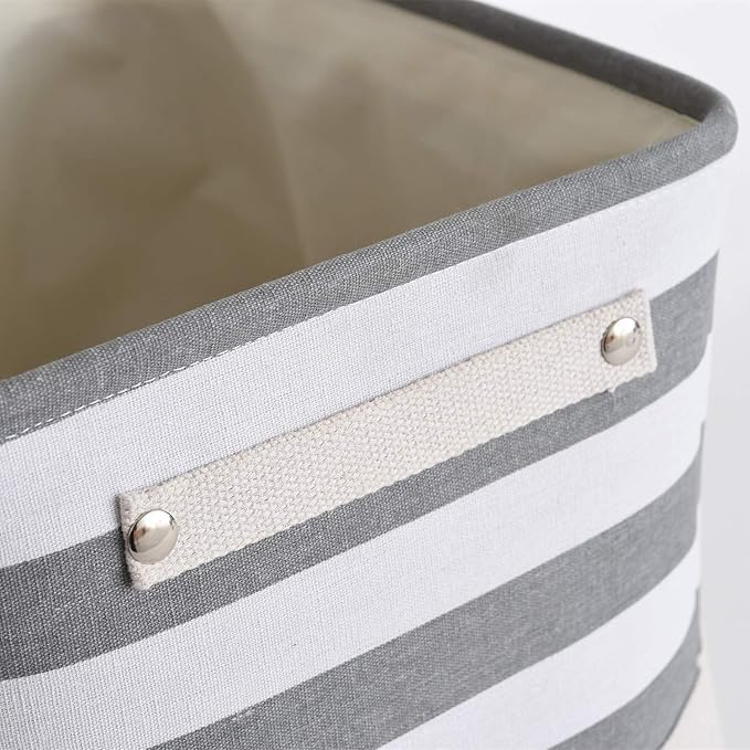 TheWarmHome Extra Large Cube Storage Bins Baskets for Organizing, Sturdy Fabric Storage Basket Cube W/Handles, Decorative Foldable Storage Baskets for Shelves Closet Nursery Toy (3 Pack 16횞12횞12inch)