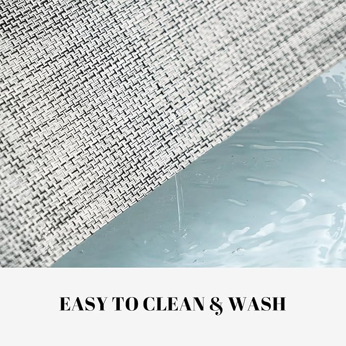 SUMYMERY Placemats Set of 4 Vinyl/Plastic Woven Place Mats for Kitchen Table Indoor/Outdoor Washable Placemat Wipeable Dining Table Mats (Grey,4)