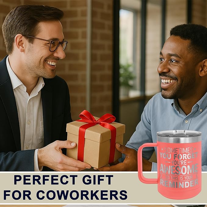 Spotted Dog Company Inspirational Travel Coffee Mug, Inspirational Gifts for Men Dad Father Wife Sister Women, Birthday For Him Her, You?셱e Awesome Tumbler, Teacher Coworker Gifts 15oz Coral