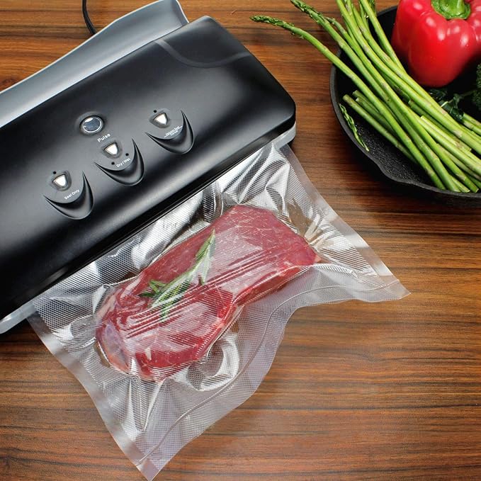 Vacuum Sealer Bags Rolls (2-Pack), 8??X 50??Heavy Duty Commercial Grade Embossed Bags for Food Preservation Freezer Sous Vide Cooking(Total 100 Feet)