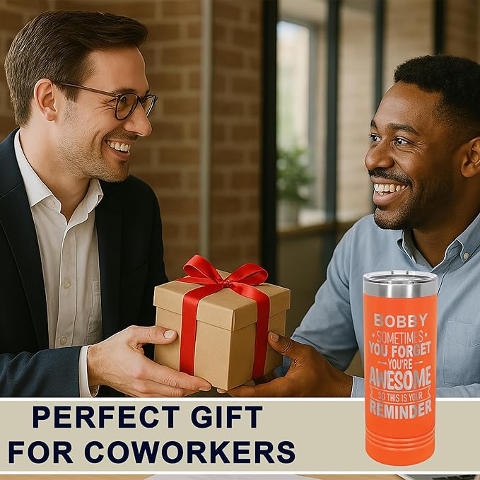 Personalized Inspirational Tumbler, Inspirational Gifts for Men Dad Father Wife Sister Women, Custom Birthday For Him Her, Customized You?셱e Awesome Tumbler, Teacher Coworker Gifts 22oz Orange