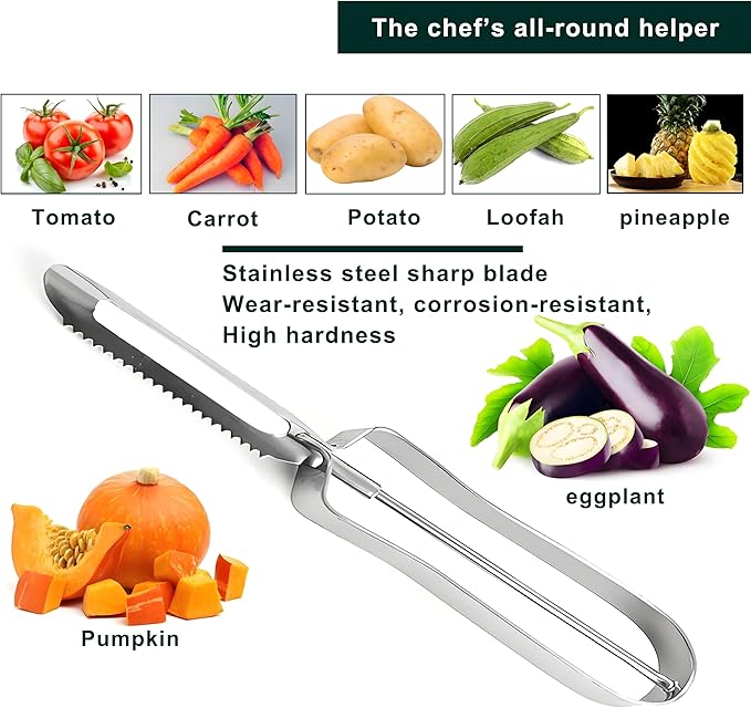 Sokalchw Best Vegetable Carrot Potato Peelers for Kitchen, 2 Pcs, Just Like Mom's old steel Fruits Peeler(52877)