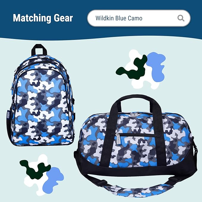 Wildkin Kids Insulated Lunch Box ??Durable and Reusable for School & Travel - Blue Camo