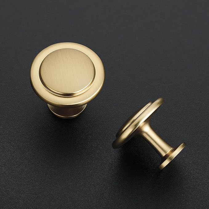 Ravinte 3 Pack 1-1/4 inch Kitchen Cabinet Knobs Champagne Bronze Dresser Zinc Pulls Door Drawer Handles for Dresser Drawers