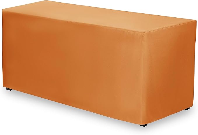 Gee Di Moda Fitted Tablecloth - 48 x 30 Inch Orange Floor-Length Fitted Table Cloth for 4 Foot Rectangle Table, Heavy Duty Washable Fabric for Parties, Dinner, Weddings, Baby Shower & Trade Show