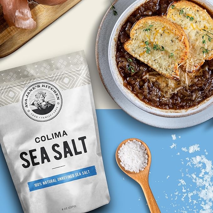 Ava Jane's Kitchen - Colima Coarse Sea Salt - 100% Unrefined, Natural, and Hand-Harvested - Protects Heart - Shapes Figure - Boosts Mood, 227 Servings