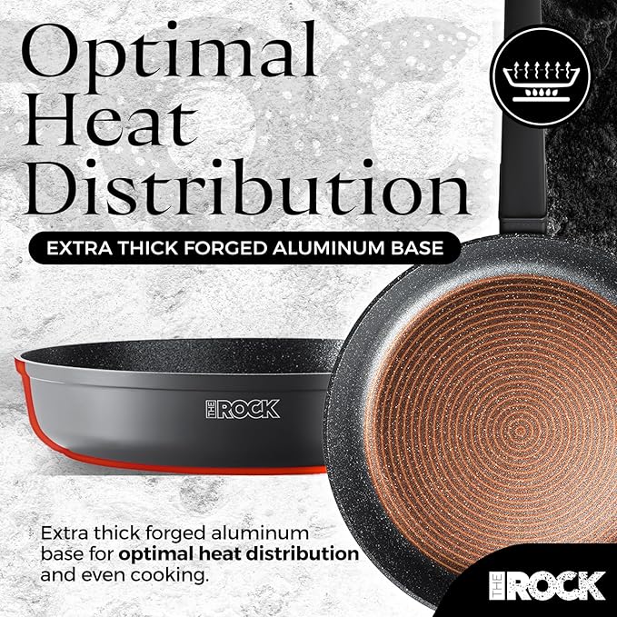 THE ROCK SOHO 15Pcs Cookware Set ??Pots and Pans Set Non Stick with ROCK.TEC ??Compact for Urban Kitchens, Nothing Sticks, Never Warps, Lasts Longer, Induction & Dishwasher Safe, Black