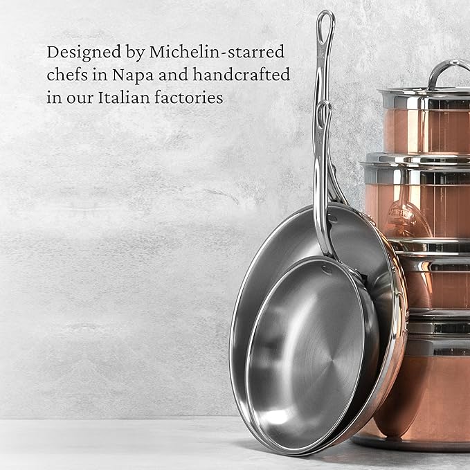 Hestan - CopperBond Collection - 100% Pure Copper Saut챕 Pan, Induction Cooktop Compatible, 3.5 Quart