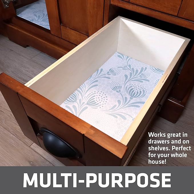 Drymate Premium XL Under Sink Mat, Waterproof Cabinet Protection Mats for Kitchen & Bathroom, Absorbent Shelf Liners, Slip-Resistant, Non-Adhesive, Machine Washable (USA Made)(24?쓝59??(Light Blue)