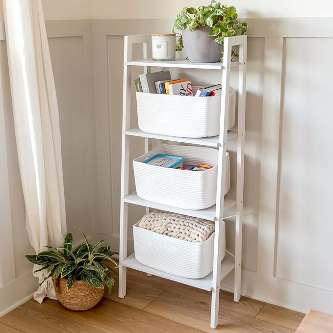 NaturalCozy Storage Baskets 16.8?쓝13?쓝7.6??Cotton Rope Woven Baskets for Organizing 3-Pack | Toy Storage Bins | Basket for Shelves, Laundry, Blanket, Clothes, Closet, Kitchen, Bathroom, Gifts