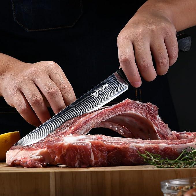 Slicing Knife 9", Long, Thin Blade, Allows for Cleaner Cuts to Preserve Juices and Flavor, Cutluxe Meat Carving Knife ??Turkey Carving Knife,All Tang non-slip handle design,Premium Gift Box