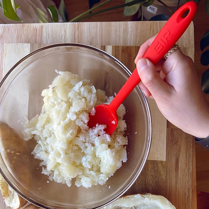 GIR: Get It Right Silicone Spoon, High Heat Resistant Kitchen Tool - Non toxic cooking utensils for Nonstick Cookware, Cooking, Baking and Mixing, Ultimate - 13IN, Red