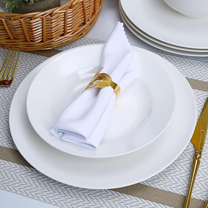 ArtClayz Elegant 12-Piece Bone China Dinnerware Set, Service for 4, White Porcelain Plates & Bowls, Chip Resistant, Dishwasher and Microwave Safe