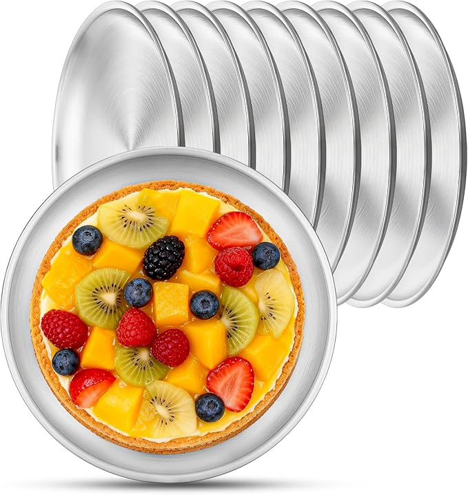 Stainless Steel Plates, 10 Set 6.7 inch Mini 201 Metal Food Serving Plate, Reusable Snack Eating Dishes Round Shatterproof Brushed Finish Dish Silver Dinnerware for Dinner Oven Dishwasher Safe